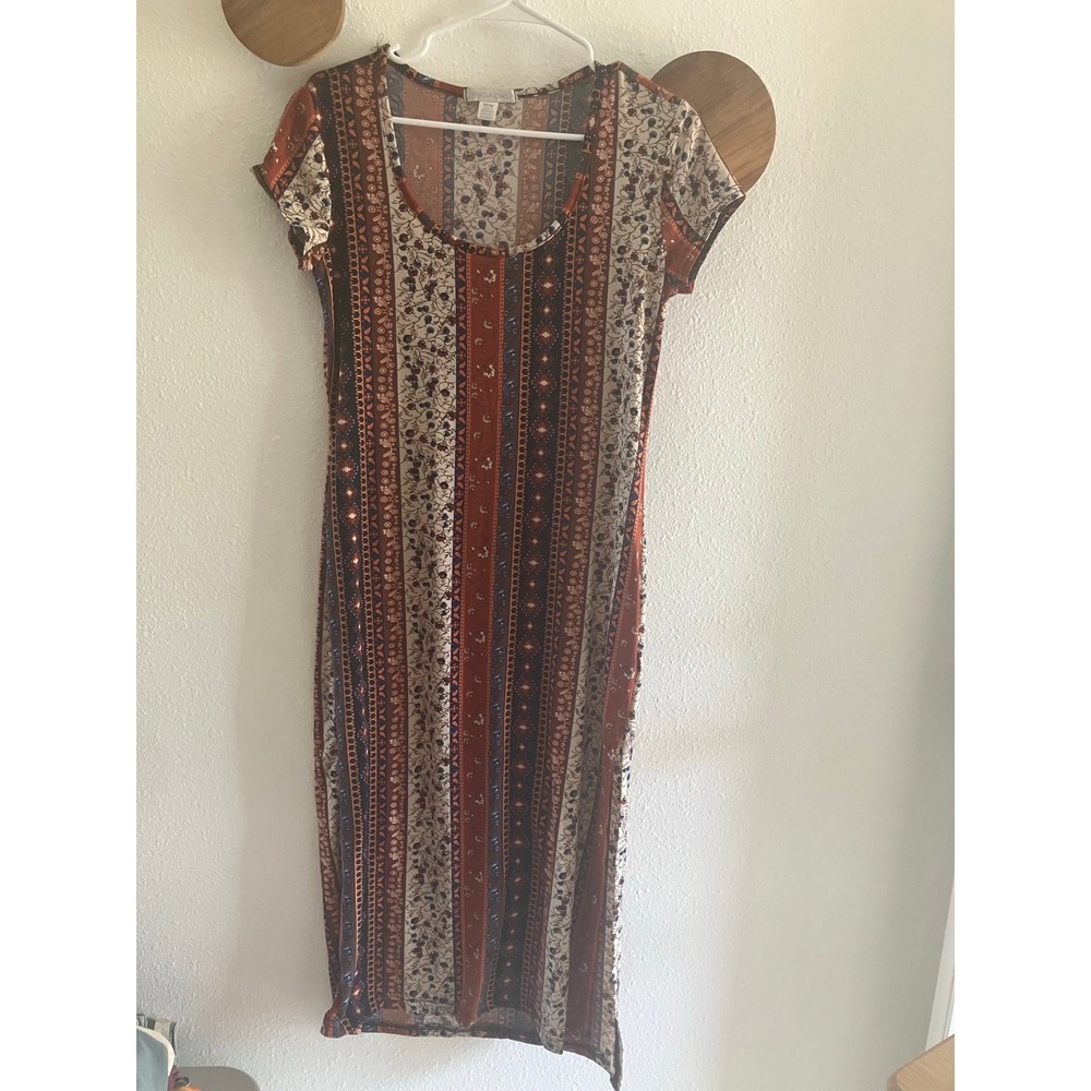Patchwork Print Dress by Magazine‎ Stretchy Boho Women's Size M